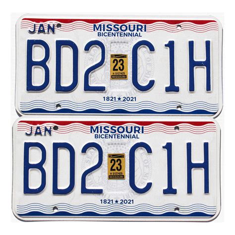 2023 Missouri Pair #BD2C1H | Show-Me State License Plates