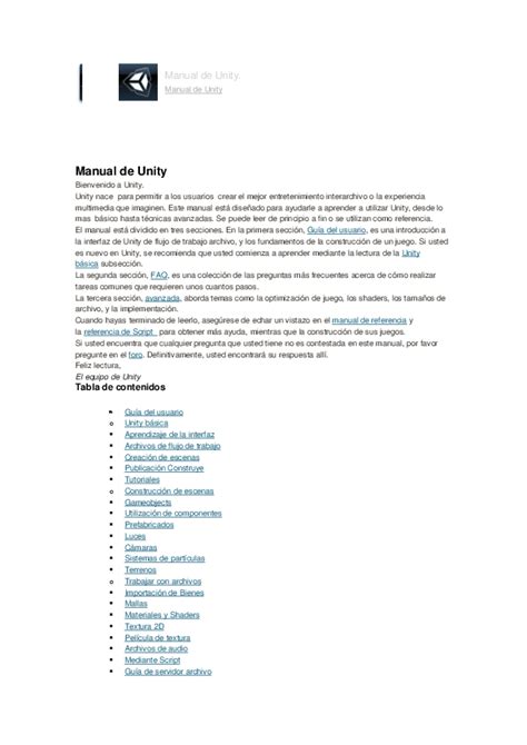 📄 Manual De Unity Manual De Unity Manual De Unity By Brandon