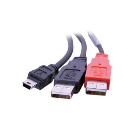 C2g 6ft Usb 20 One Mini B Male To Two A Male Y Cable Black 1 Unit