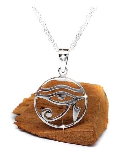 Colgante Ojo De Horus Wadjet Udjat Liso Plata Fina Cuotas Sin