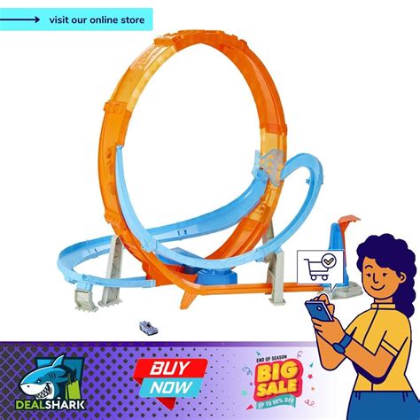 Hot Wheels Massive Loop Mayhem Track Set With Huge Inch Tall Track Loop Slam Launcher