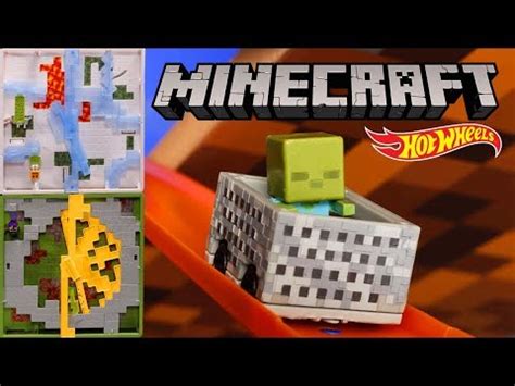 Hot Wheels Minecraft Track Blocks Play Sets In ZOMBIE CHASE Minecraft Mattel Action YouTube