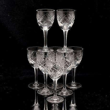 LIKÖRGLAS 8 st Helgaslipade 1900 tal Glas Serviser Auctionet