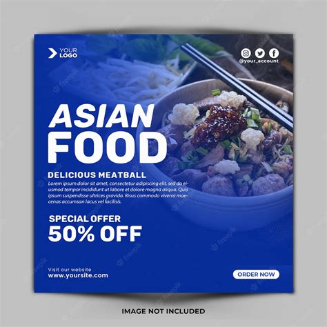 Premium Psd Delicious Asian Food Menu For Instagram Post Template