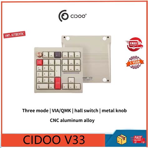 CIDOO V33 Three Mode Wireless Digital Keypad VIA QMK Reconstruction Gasket Structure Hot Plug