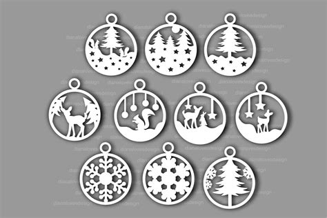 Christmas Ball Svg Snowflake Svg Bundle Christmas Ornaments Etsy