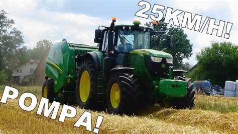 Prasowanie słomy 2019 25 KM H John Deere V451 R WOŹNIAK YouTube