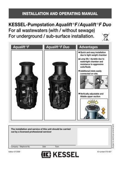 KESSEL Pumpstation AqualiftF AqualiftF Duo For All Wastewaters