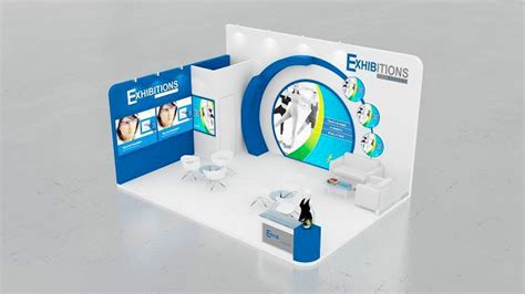 Exhibition Stand Two Sides Open Stall 3d Model