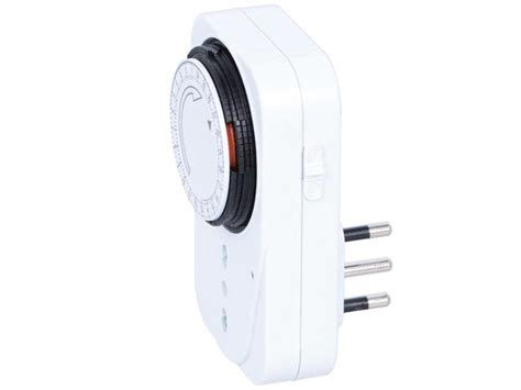 Temporizzatore Meccanico Timer Regolabile 24 Ore Con Spina 16a Presa Bipasso 1016a Max 3680w