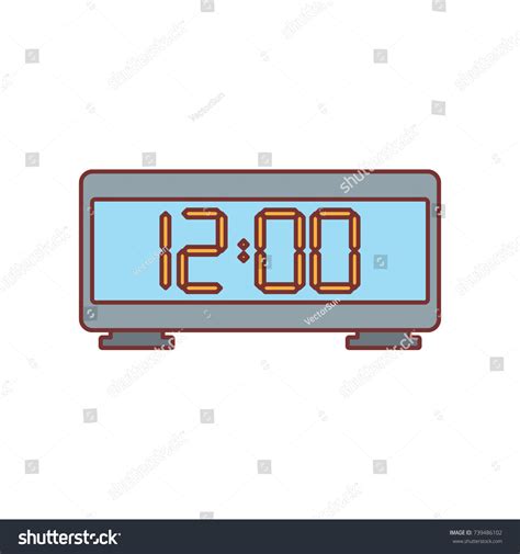 Digital Clock Cartoon Icon Vector Illustration Stock Vector Royalty