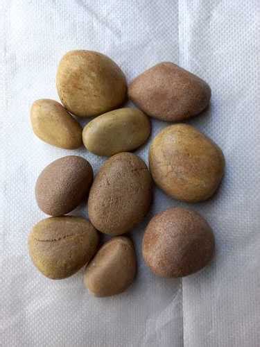 Ind Mmart Big Natural River Yellow Garden Stone Round Smooth Polished