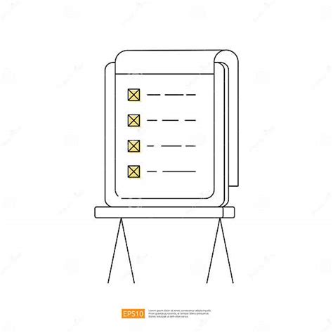 Tableau Blanc Stand Avec Coche De Liste Ou Coche De Case Sur Carton