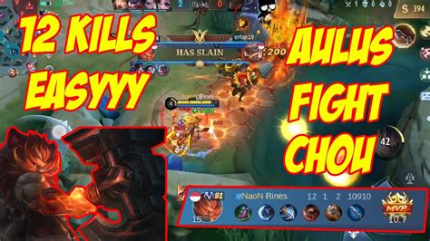 VERY EASY AULUS BATTLE WITH CHOU MOBILE LEGENDS UNTIL 12 KILLS AULUS