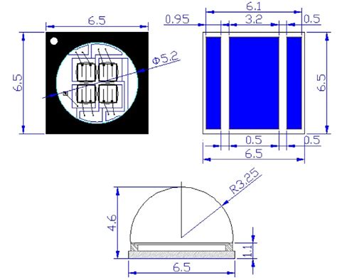 High Radiation Flux Smd Led Watt Led Uv High Power Led Nm