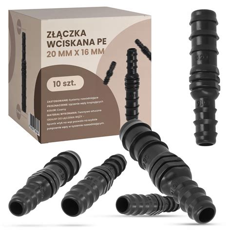 10x Złączka PE 20x16 mm Wciskana Wtyk ŁĄCZNIK WĘŻA Rur Systemu