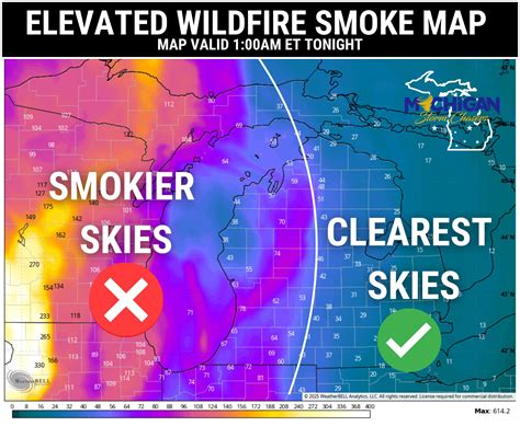 Michigan - SMOKE MAP FOR TONIGHT: Willing to drive for the clearest
