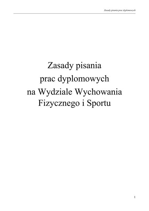 Awf Zasady Pisania Prac Dyplomowych Pdf