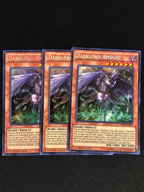 Yugioh Darklord Amdusc Deso En033 1st Secret X3 Ebay