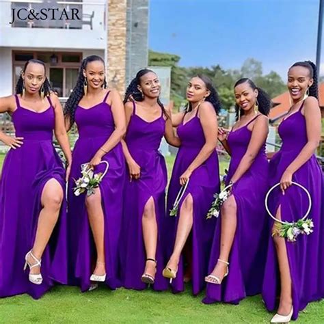 Satin Eggplant Bridesmaid Dresses