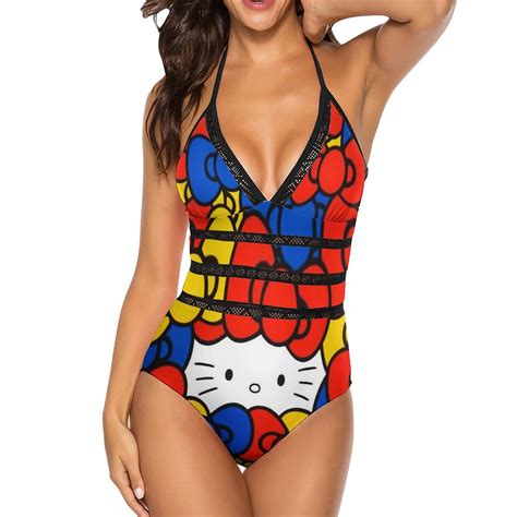 Hello Kitty Women's deep V backless one-piece swimsuit XL - Walmart.com