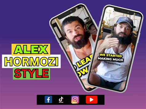 1x Alex Hormozi Style Reel For Your Insta Tiktok Yt Shorts Upwork