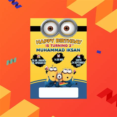 Jual Kartu Undangan Ulang Tahun Anak Minion Shopee Indonesia