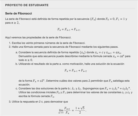 Resuelto Serie De Fibonacci La Serie De Fibonacci Est Chegg Mx