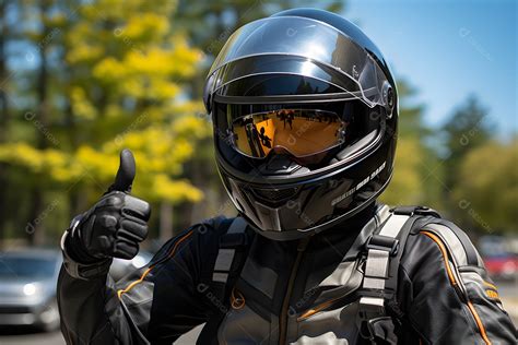 Homem motoqueiro capacete de segurança download Designi