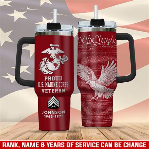 US Marine Corps Stainless Steel Tumbler 40oz 999Custom