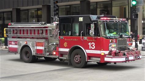 Chicago Fire Engine Responding With Horn Siren And Lights Youtube