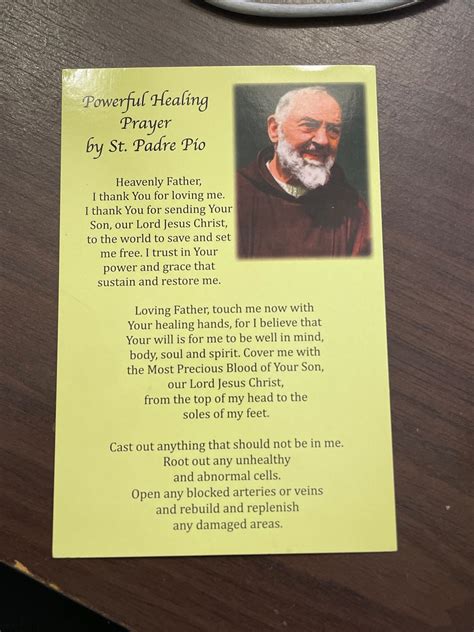 St. Padre Pio Prayer Card for Powerful Healing - Etsy