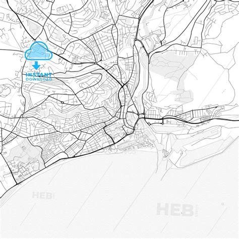 Vector PDF map of Swansea, Wales - HEBSTREITS | Map vector, Printable ...