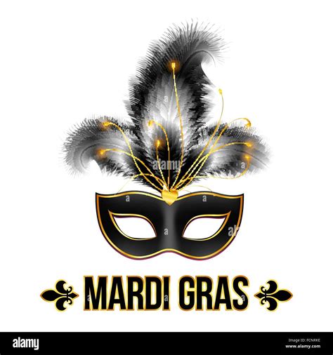 Black Mardi Gras Carnival Mask With Feathers Stock Vector Image And Art