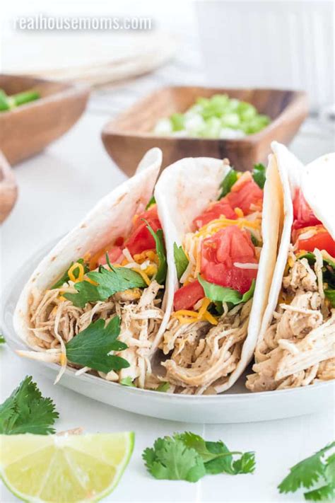 Super Easy Slow Cooker Chicken Tacos Real Housemoms