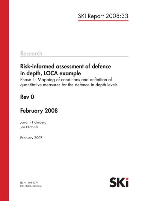 Pdf Risk Informed Assessment Of Defence In Depth Loca Example Phase