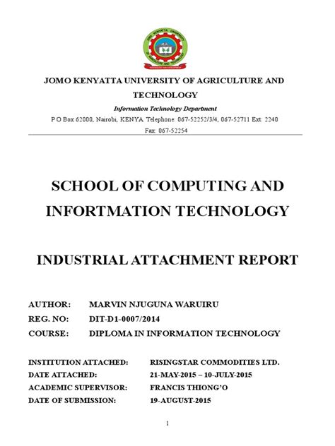 Industrial Attachment Report Marvin Njuguna Waruiru Backup Internet