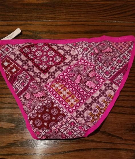 NWT VICTORIA S SECRET STRING BIKINI PANTIES COTTON SPNDX 313897 AV3 PINK PRINT EBay