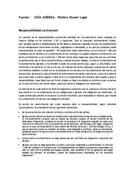 Pdf Fuente GuÍa JurÍdica Wolters Kluwer Legal Responsabilidad