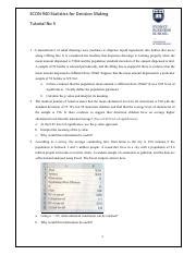 Econ Turorial No Pdf Econ Statistics For Decision