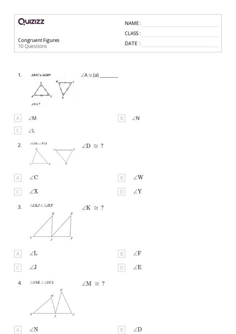 50 Congruent Figures Worksheets On Quizizz Free And Printable