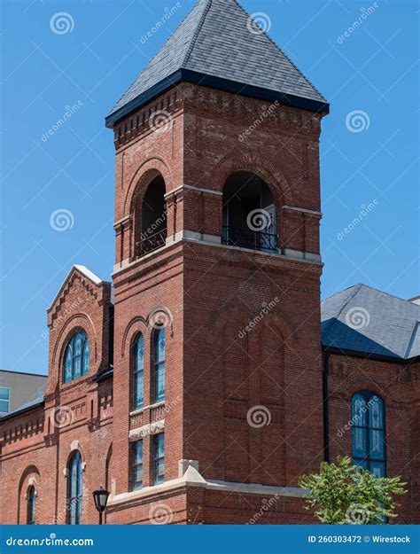Tower of an Old, Historical Building in Downtown Indianapolis, Vertical