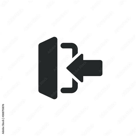 Exit trendy icon button symbol. Logout, sign out door logo sign. Vector ...