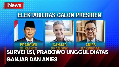 Elektabilitas Calon Presiden Survei Lsi Prabowo Unggul Diatas Ganjar