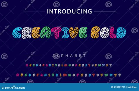 Funky Colorful Cartoon Font Type. Vector Alphabet Stock Illustration ...