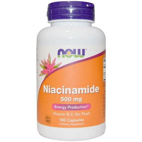 Now Foods Vitamin B3 Niacinamide 500mg 100 Capsules He