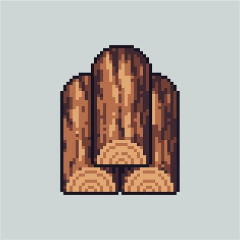 Pixel art illustration Woodpile. Pixelated timber wood. Wood Pile ...