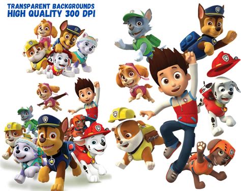 Paw Patrol Clipart Png Paw Patrol Svg Bundle Paw Patrol Etsy Canada