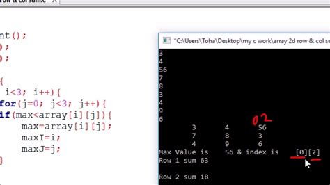 19 Function 2 How To Find Max Value And Index In 2D Array Using