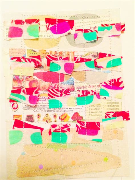 an altered collage of different colored papers